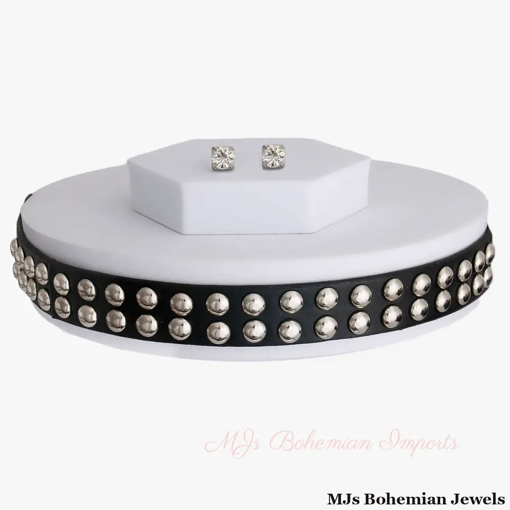 Leather Stud Choker
