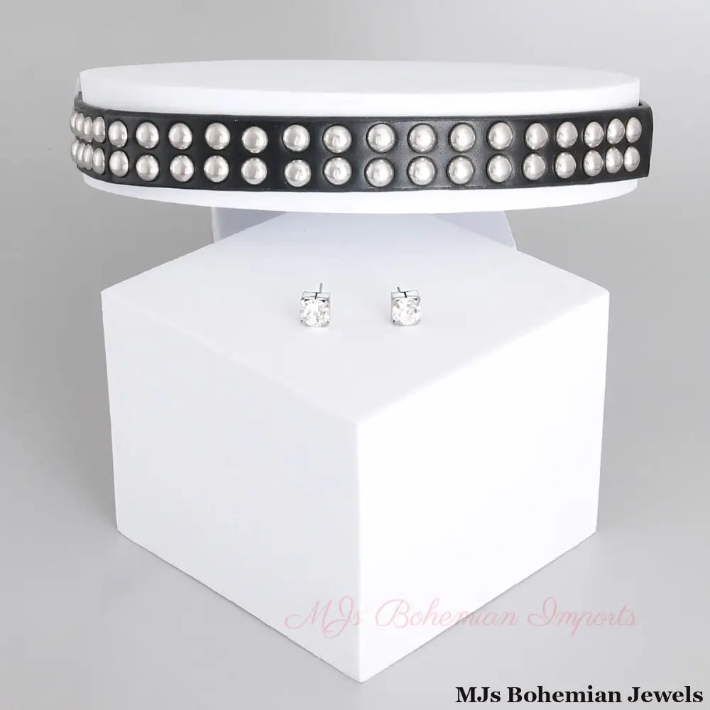 Leather Stud Choker