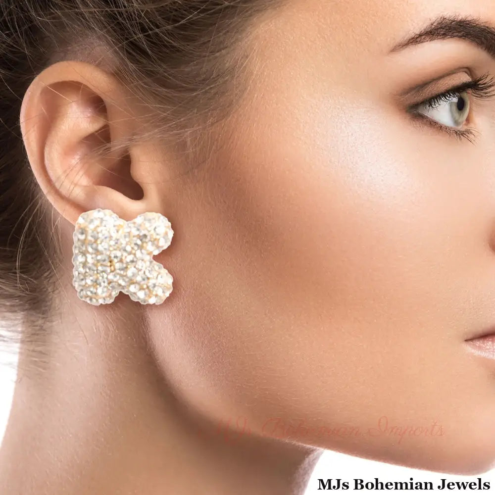 Letter K Rhinestone Studs