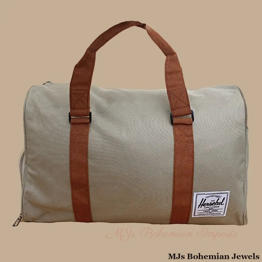 Light Brown Oxford Duffel Travel Bag