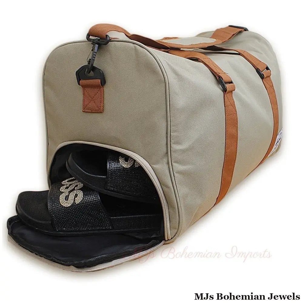 Light Brown Oxford Duffel Travel Bag