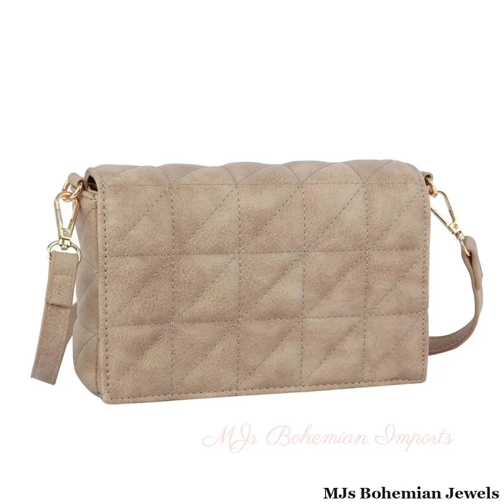 Light Brown Quilted Boxy Crossbody