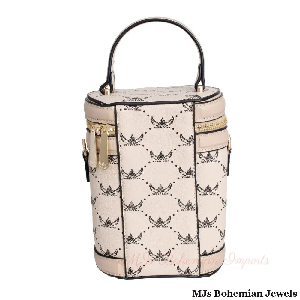 Light Brown Top Handle Barrel Clutch