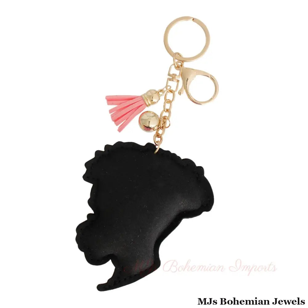 Light Pink Hair Woman Keychain