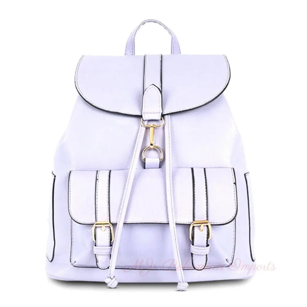 Light Purple Buckle Flap Backpack
