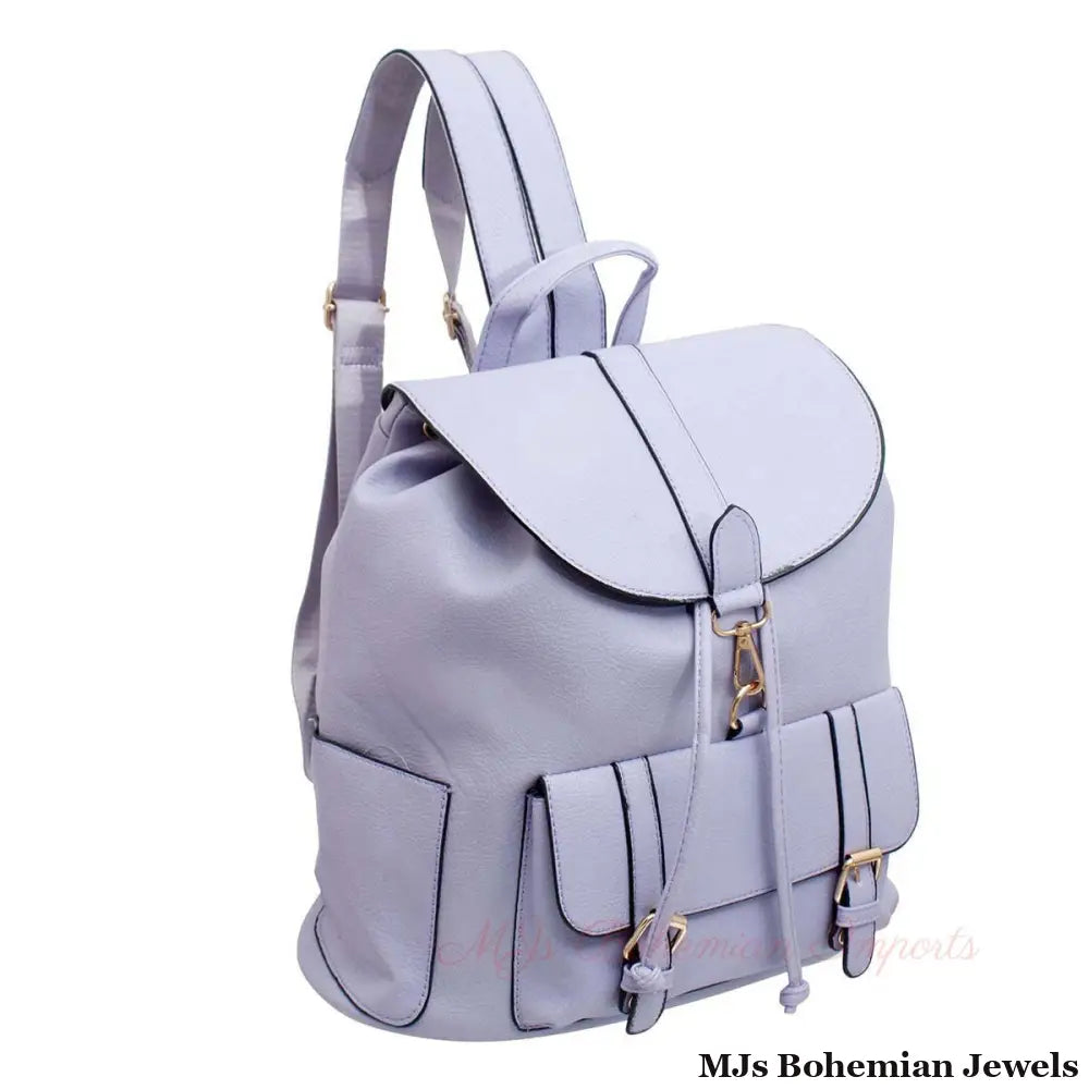 Light Purple Buckle Flap Backpack