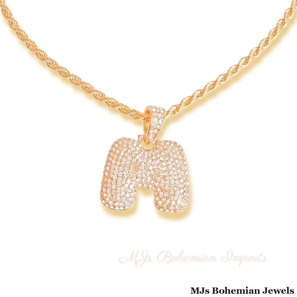M Initial Necklace