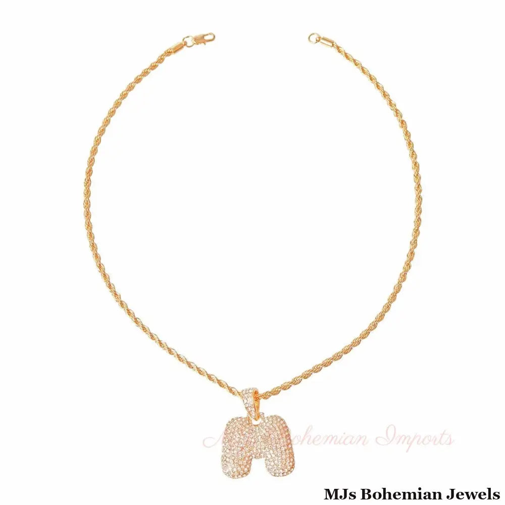 M Initial Necklace