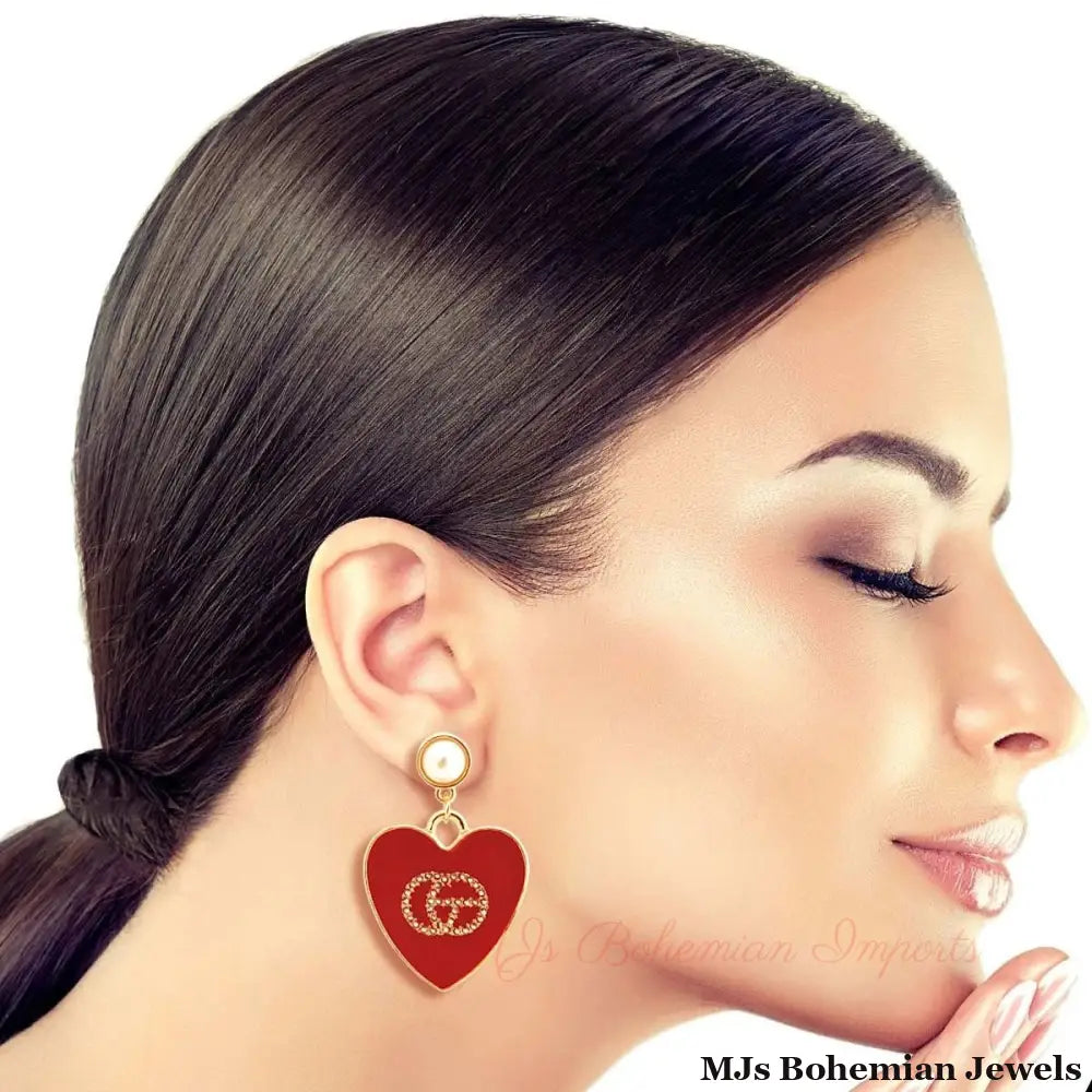 Metal Heart Melody: Red Earrings