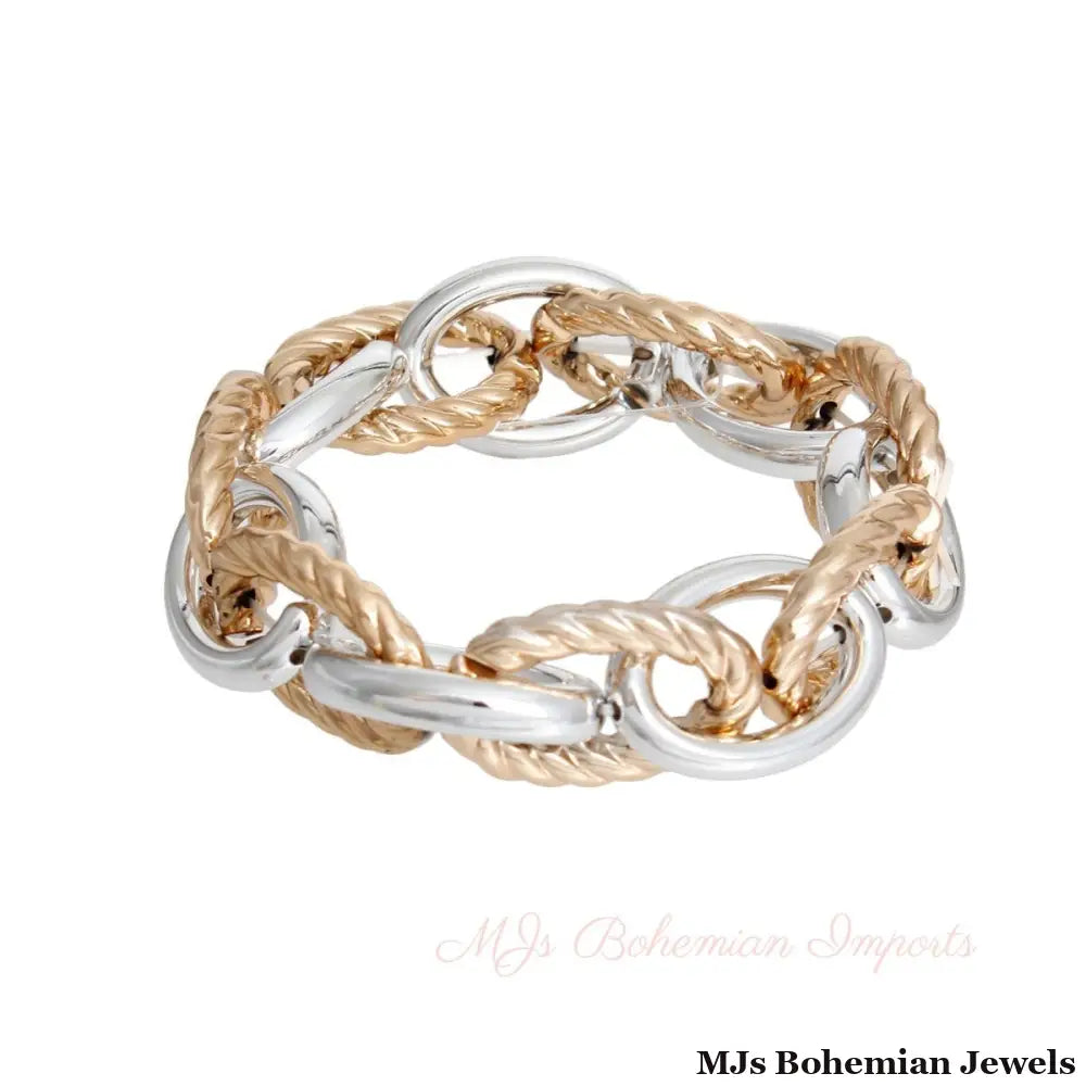 Mixed Link Stretch Bracelet