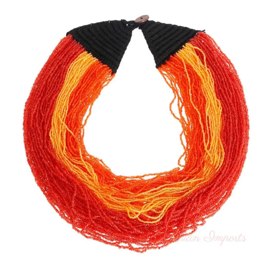 Mixed Orange 100 Strand Necklace