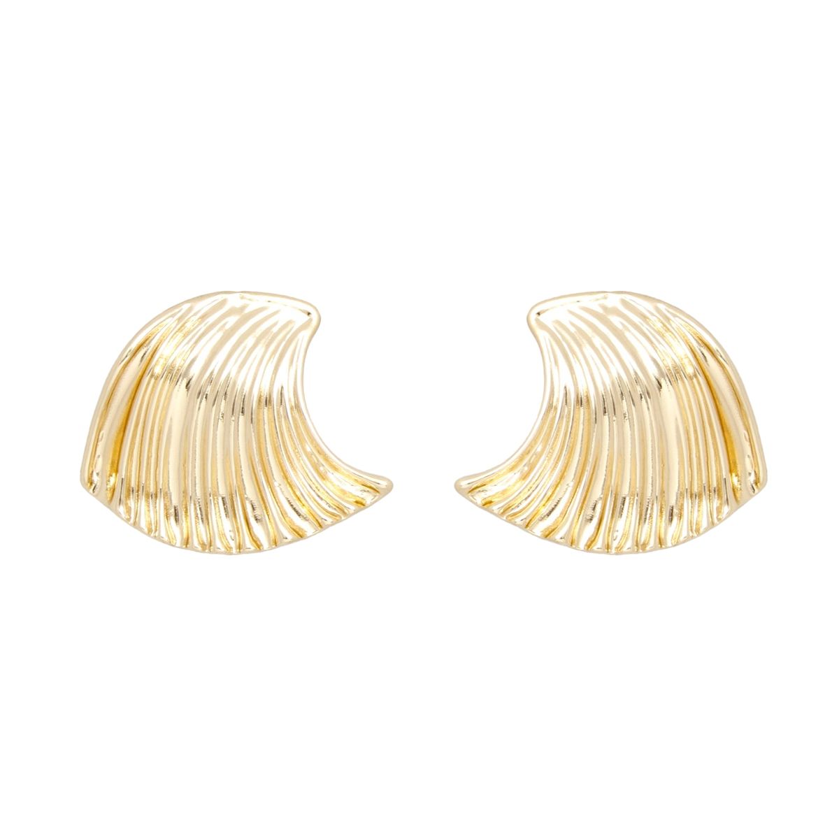 Studs Gold Ocean Wave Earrings for Women