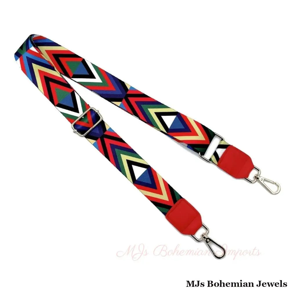 Multi Chevron Red Bag Strap