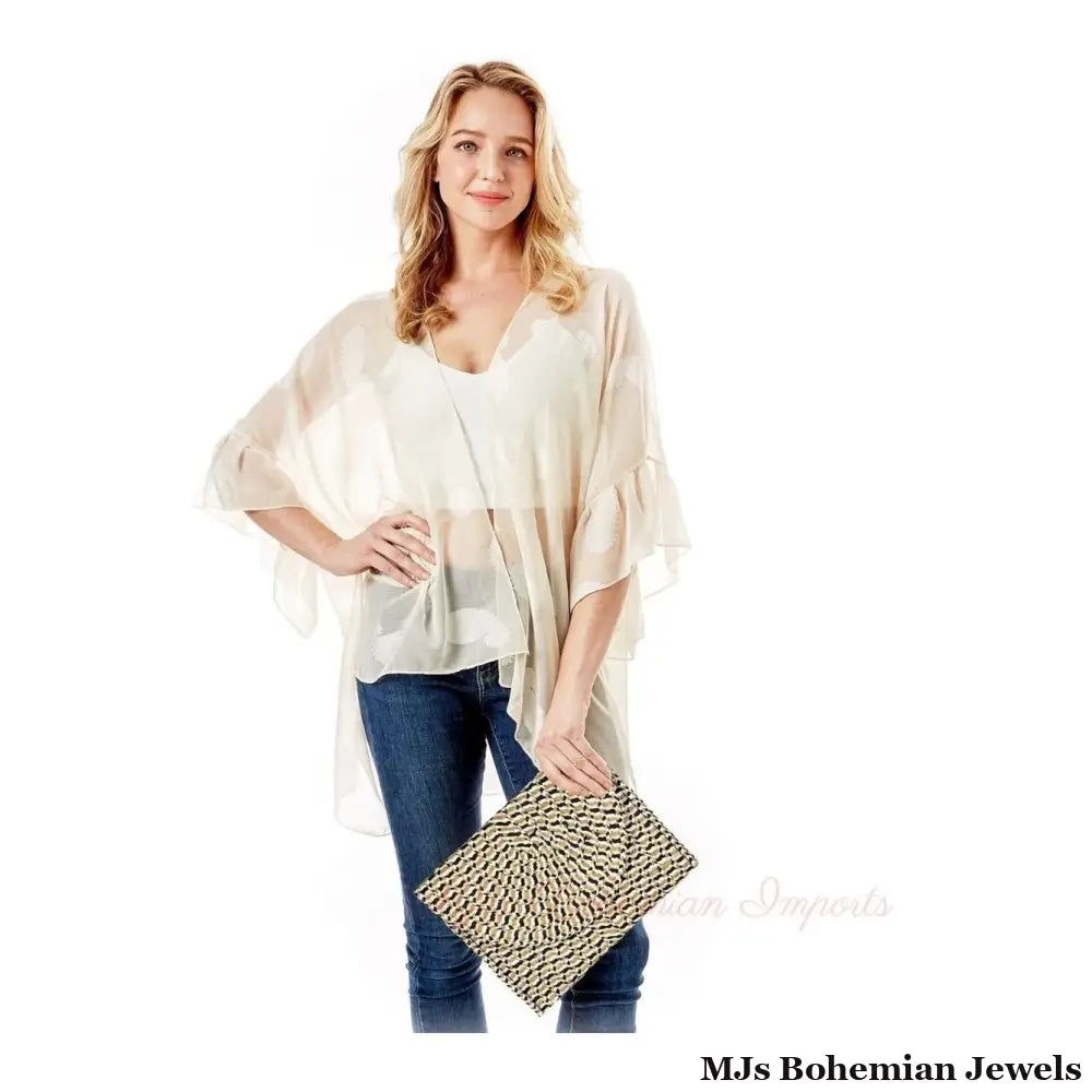 Multi Color Pattern Flap Clutch