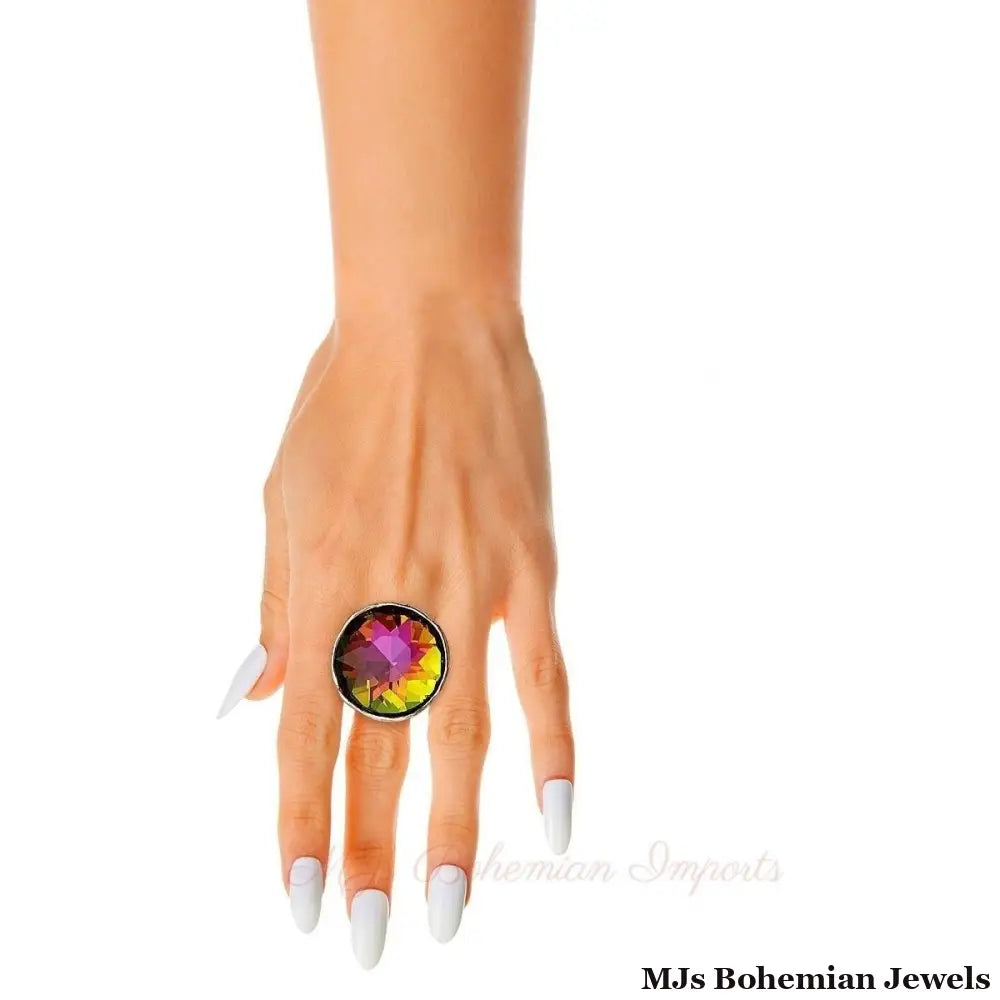 Multi Round Cut Crystal Ring