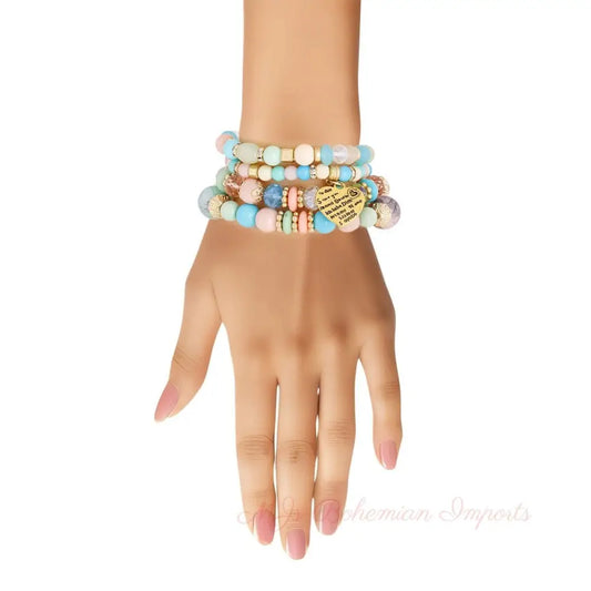 Multi Stone Glass Love Bracelets