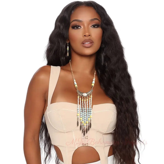 Multicolored Bead Drop Necklace Set