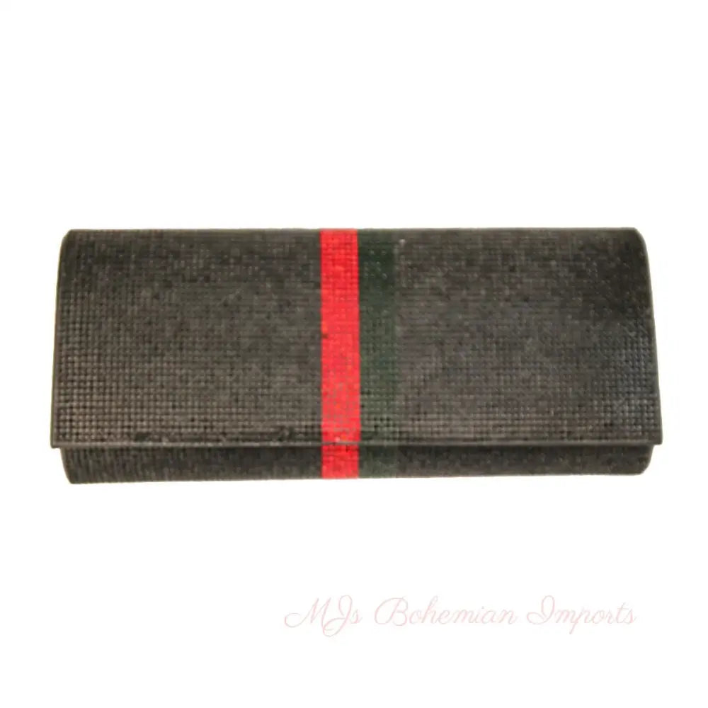 Multicolored Black Designer Style Rounded Clutch