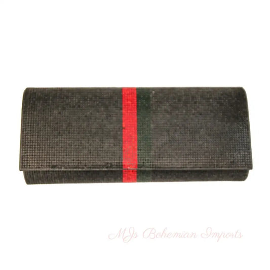Multicolored Black Designer Style Rounded Clutch