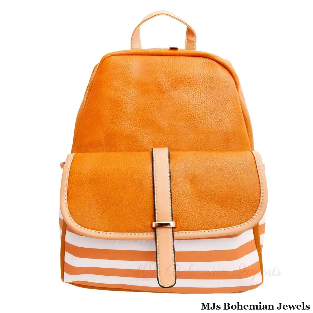 Mustard and White Stripe Backpack