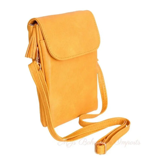 Mustard Flap Snap Mobile Crossbody