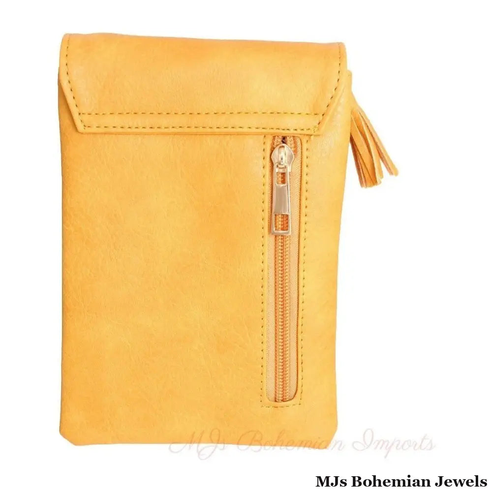 Mustard Flap Snap Mobile Crossbody