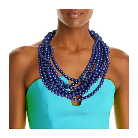 Navy Bubble Gum Bead Set