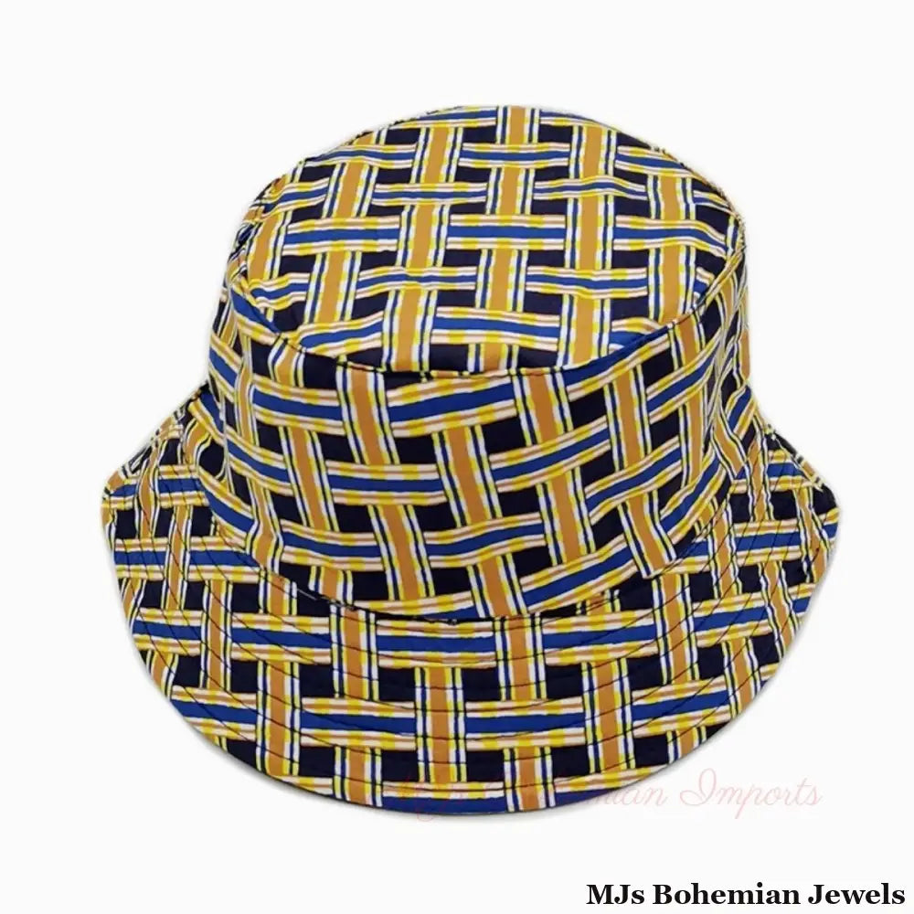 Navy Geometric Reversible Bucket Hat