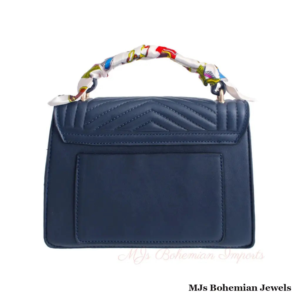 Navy Quilted Scarf Crossbody