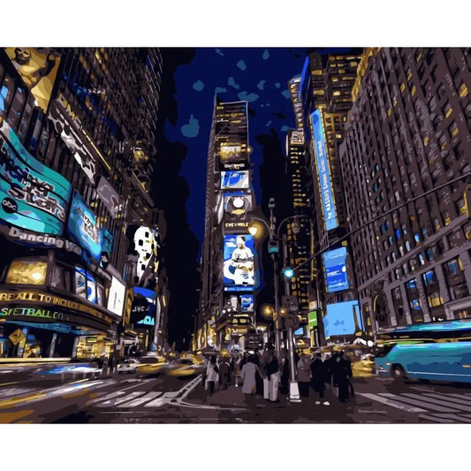 New York City Night Digital Painting Living Room Canvas Wall Painting