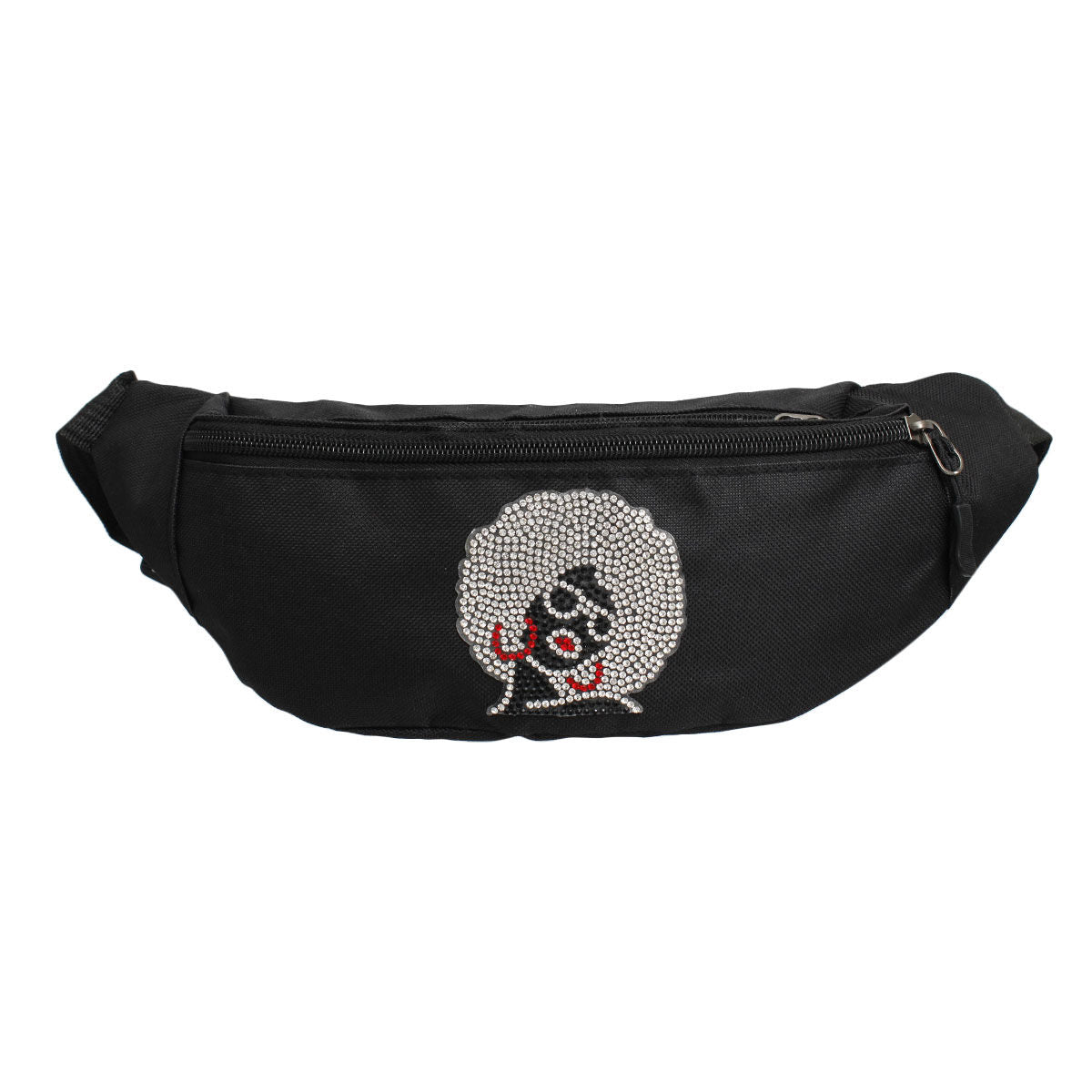 Fanny Pack Black Afro Rhinestone Bag for Women