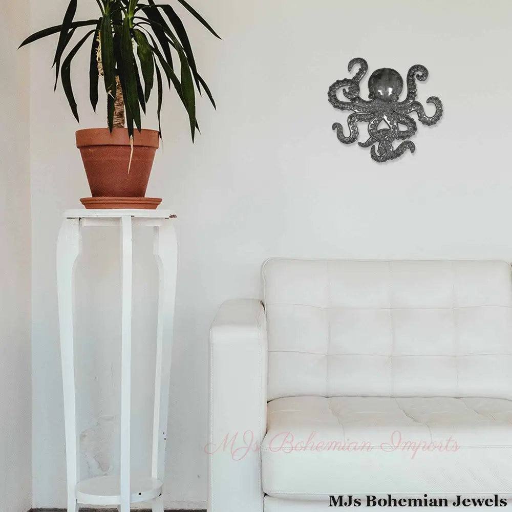 Octopus Nautical Haitian Steel Drum Wall Art x 16