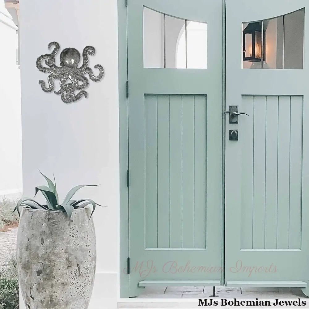 Octopus Nautical Haitian Steel Drum Wall Art x 16