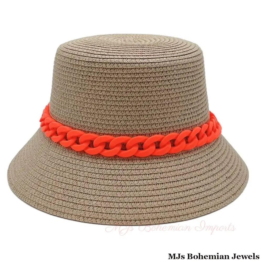 Orange Chain Camel Bucket Hat