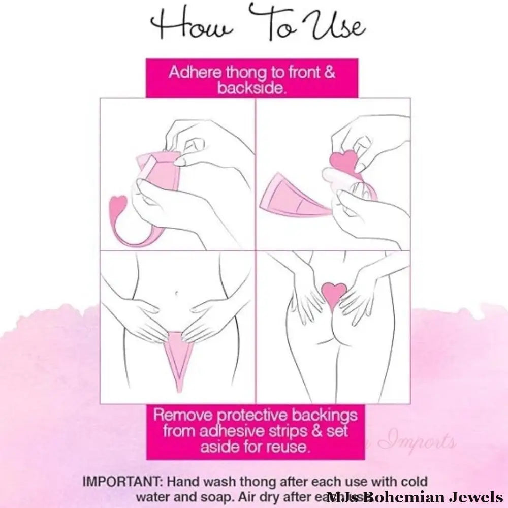 Panty Black Medium Heart Thong for Women