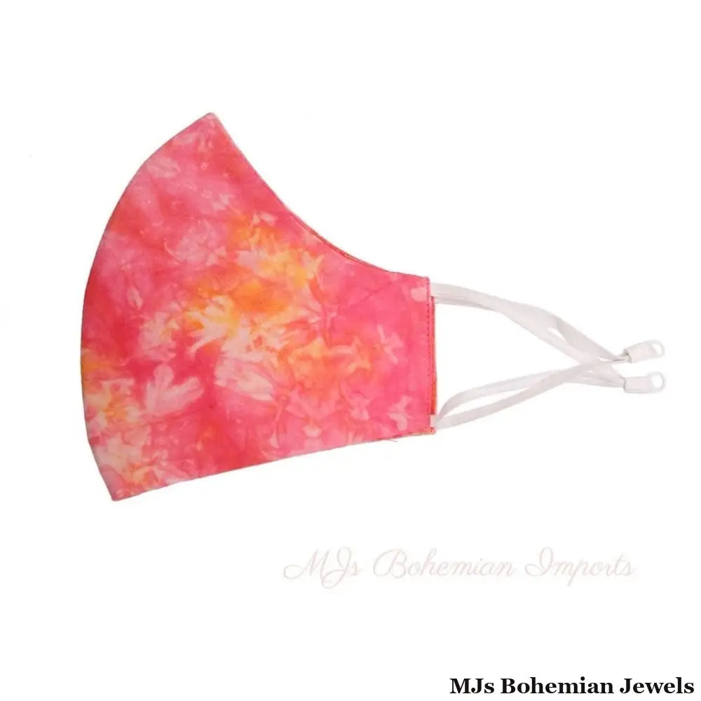 Pink and Yellow Tie Dye Mask