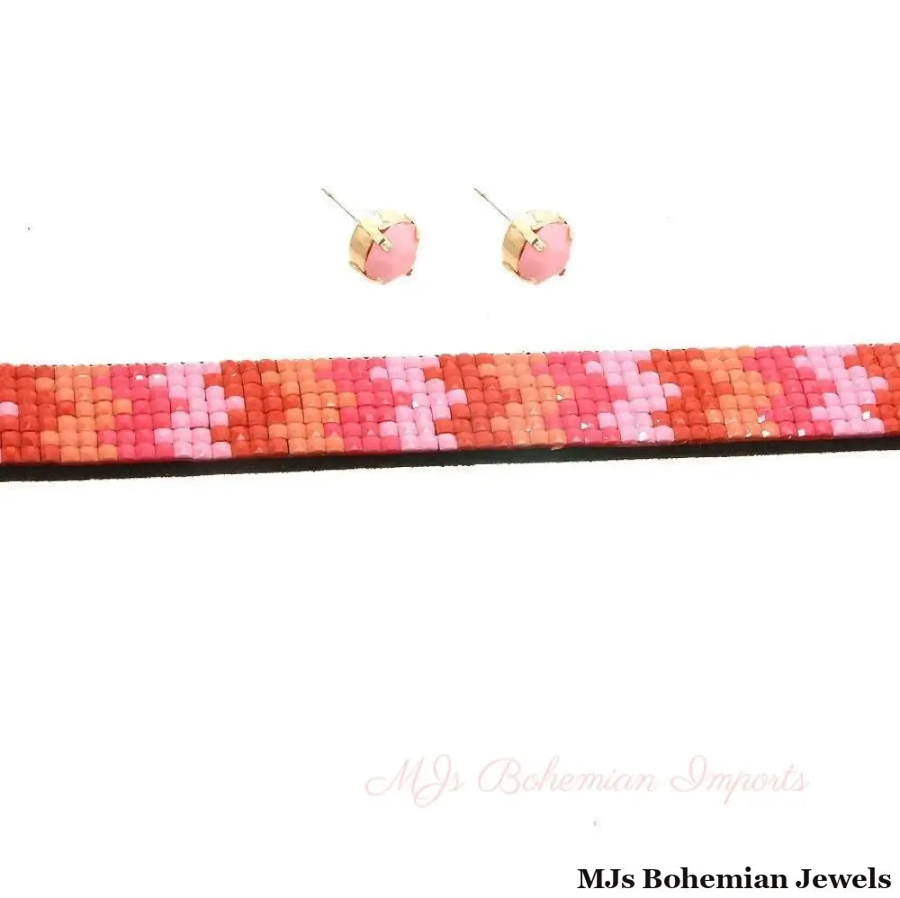 Pink Beads Acrylic Choker