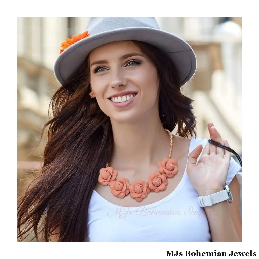 Pink Chanel Inspired Camellia Necklace