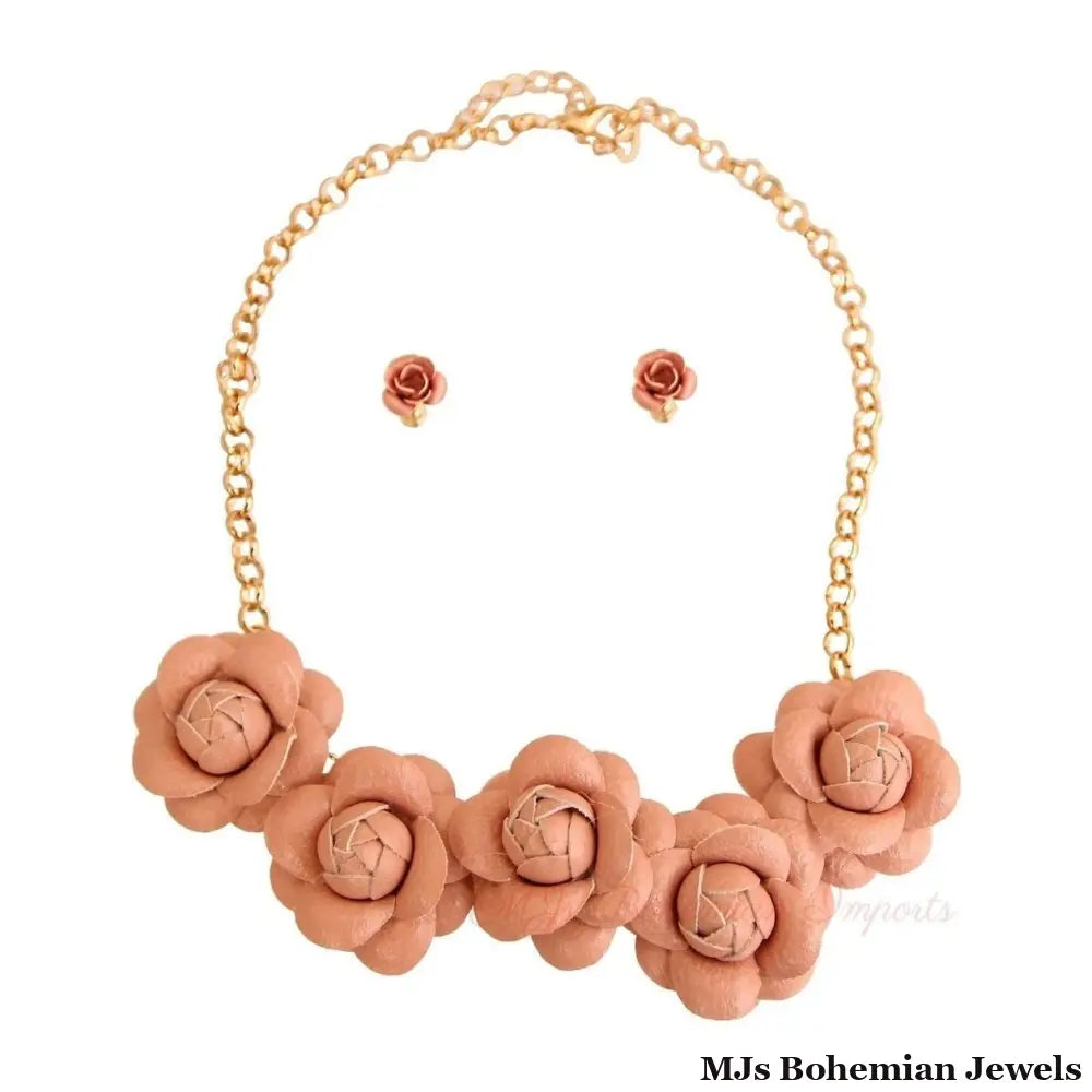 Pink Chanel Inspired Camellia Necklace