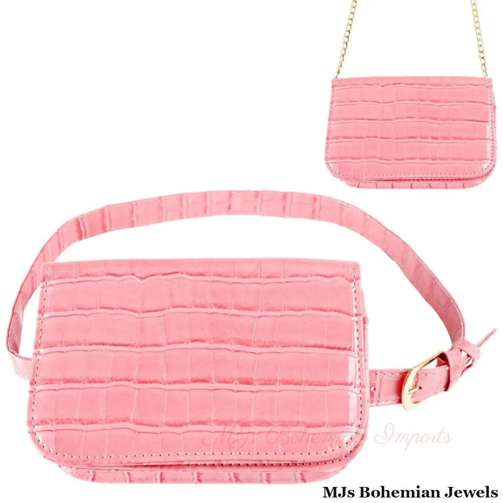 Pink Croc Belt Bag