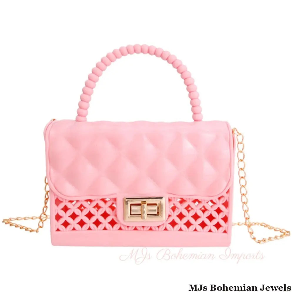 Pink Jelly Top Handle Mini Crossbody