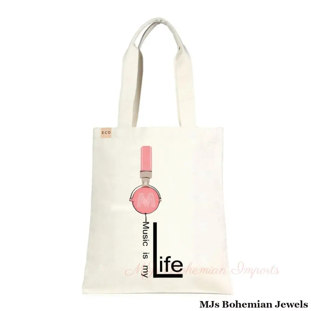Pink Music is My Life Eco Tote