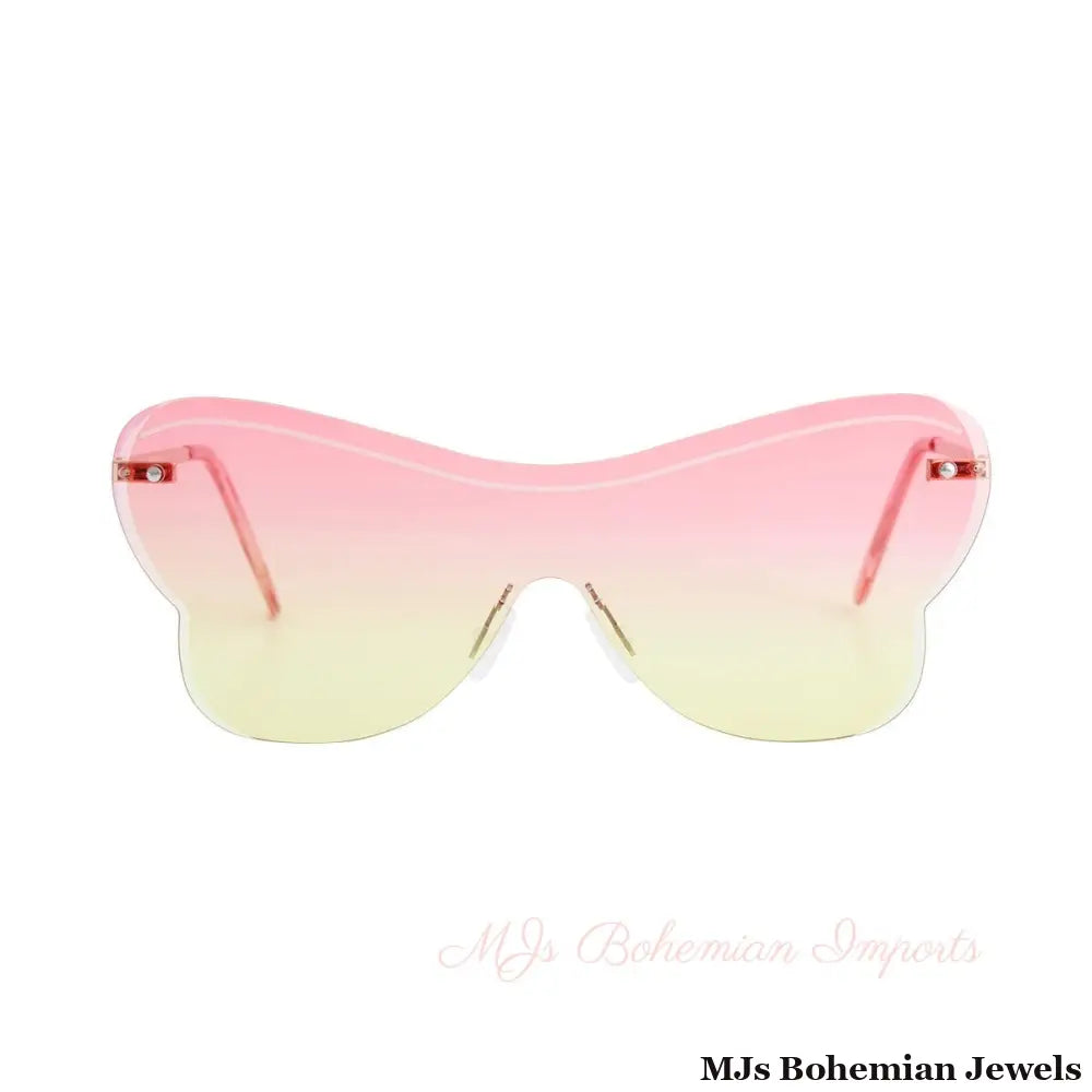 Pink One Piece Butterfly Sunglasses