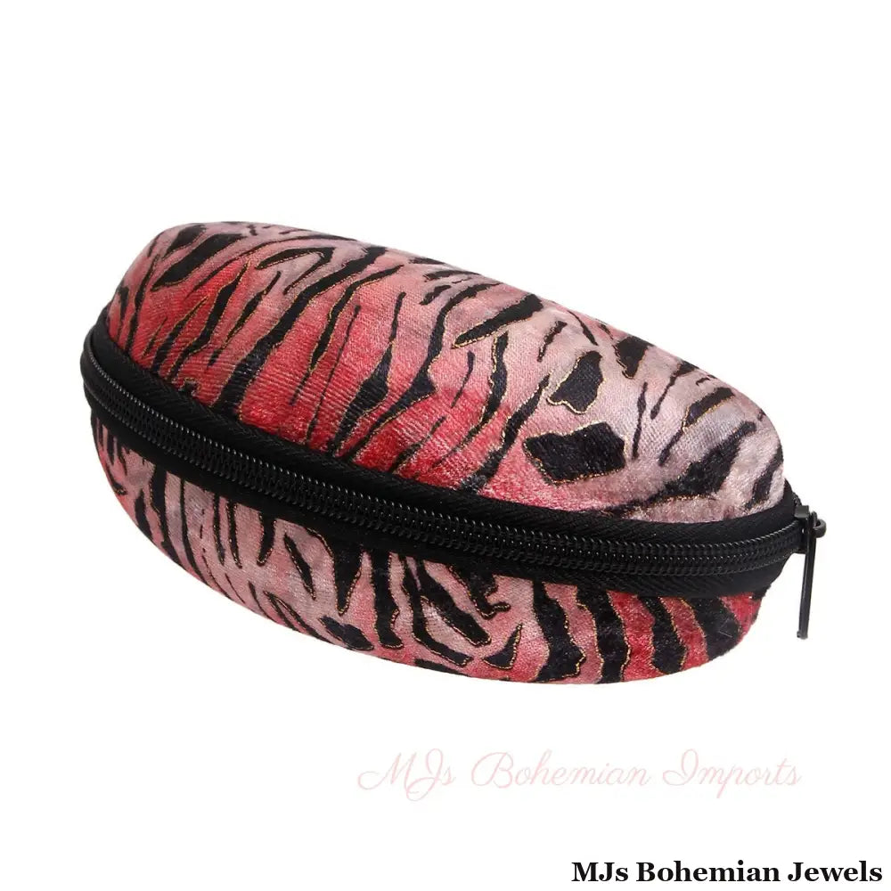 Pink Tiger Stripe Fur Sunglass Case