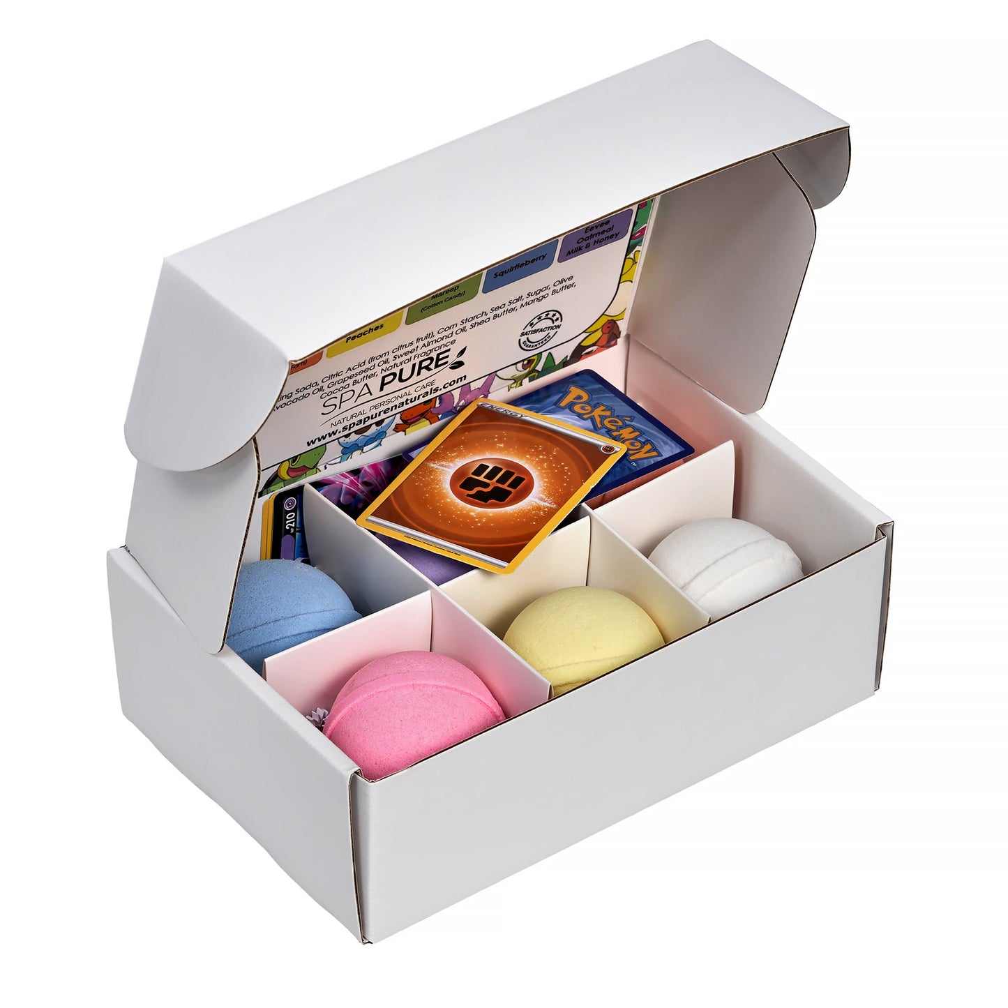 Bath Bombs for Kids: With Toys Inside, Pokemon-Inspired, Moisturizing, Natural, Large Colorful Bath Bombs (6 Count) Pack of 1