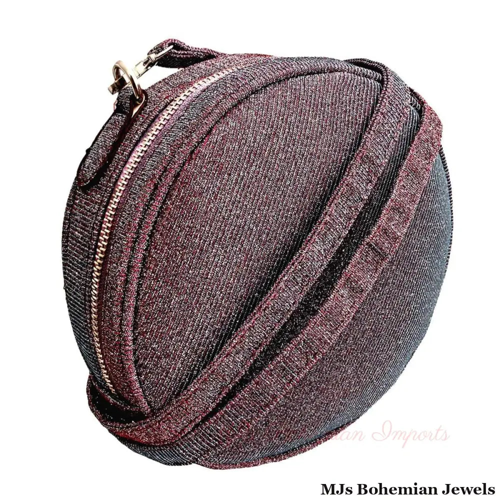 Purple Metallic Glitter Circle Crossbody