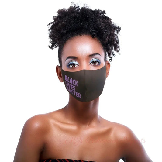 Purple Print BLACK LIVES MATTER Mask