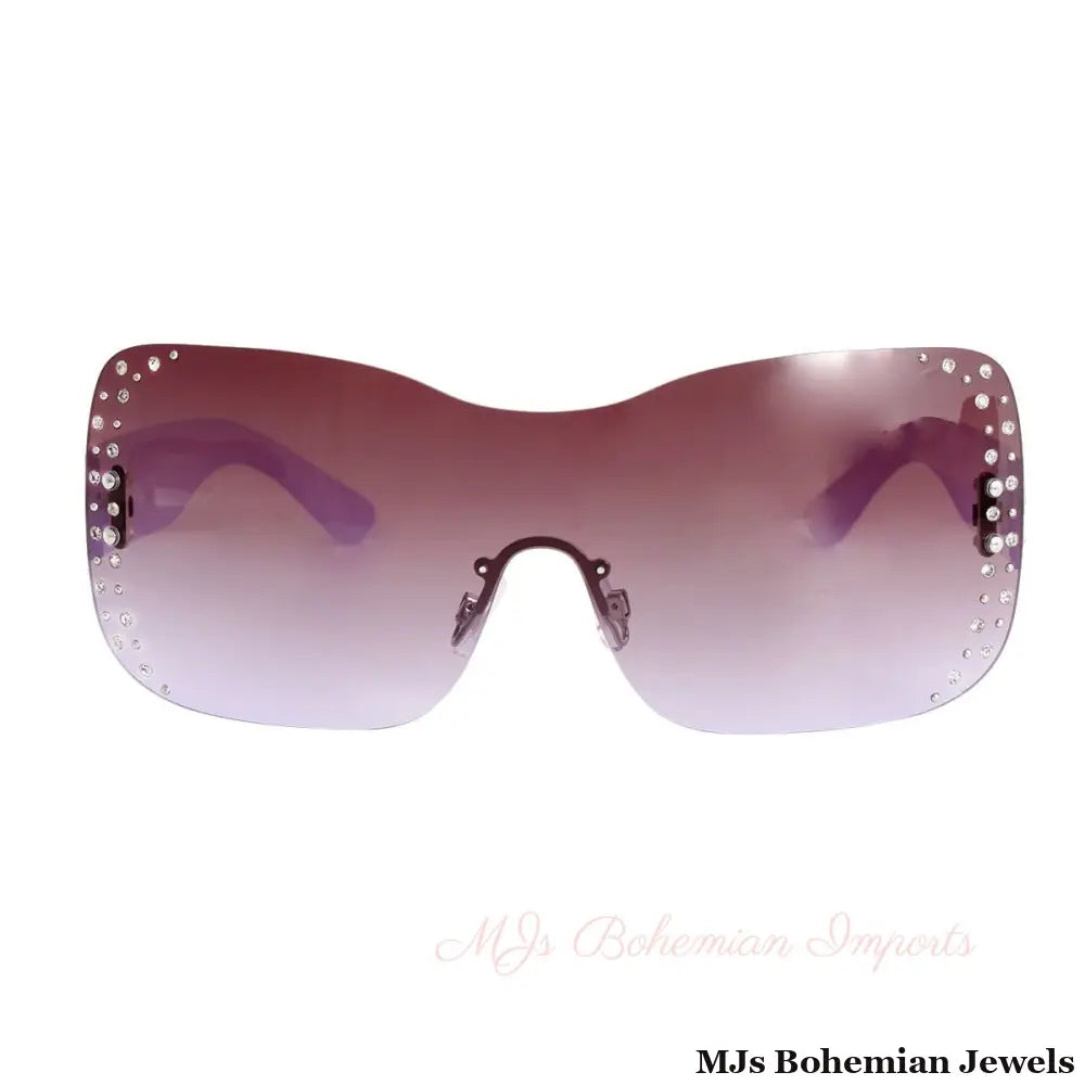 Purple Rimless Butterfly Sunglasses