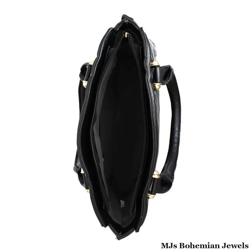 Purse Black Chevron Quilted Set Bag for Women