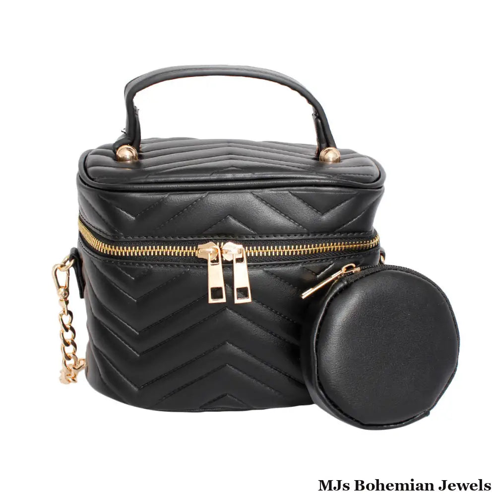 Purse Black Vanity Case Crossbody for Women